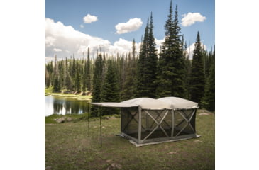 Image of Gazelle Tandem Gazebo Tent, Easy Pop-Up Hub Screen Tent, Durable, TriTech Mesh, Waterproof, UV Resistant, 10-Person, Agave Green, 10-Person, GG800AG