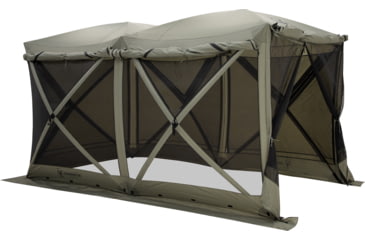 Image of Gazelle Tandem Gazebo Tent, Easy Pop-Up Hub Screen Tent, Durable, TriTech Mesh, Waterproof, UV Resistant, 10-Person, Agave Green, 10-Person, GG800AG