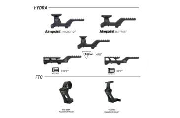 Image of GBRS Group Hydra x UNITYTM 2.91 FTC Magnifier Diving Board Mount Bundle, 30mm, EOTECH EXPS, Black, One Size, HYDRA2FTC-EXPS30MM-BLK