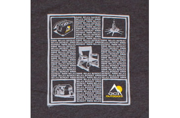 Image of GCI Outdoor Rock, Relax, Repeat Short Sleeve T-Shirt - Mens, Charcoal, Small, rockrelaxrepeatshortsltshirt