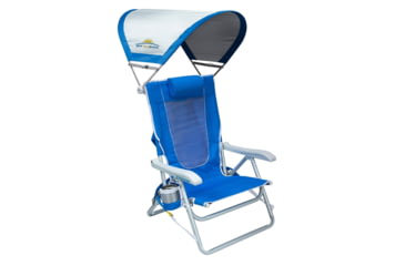 Image of GCI Outdoor SunShade Backpack Beach Chair, Saybrook Blue, sunshadebackpackbeachchair