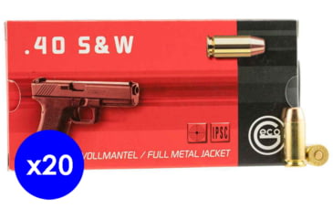 Image of GECO .40 S&amp;W 180 Grain Full Metal Jacket Brass Cased Centerfire Pistol Ammo, 1000 Rounds