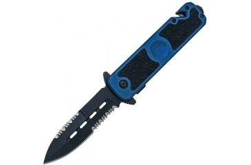 Image of Gen Pro Assisted Opener Knife, Blue Aluminum w/Grip Handle, Black Combo SK-8263BL