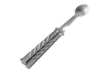 Image of Gen Pro Butterfly Spoon with Bottle Opener, Silver Handle GPBFSP