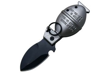 Image of Gen Pro Grenade Assisted Opener Knife, Gray Aluminum Handle, Black Plain SK-8266GY