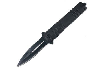 Image of Gen Pro Stiletto Style Assisted Folding Knife, Black Aluminum Handle SK-8130BK