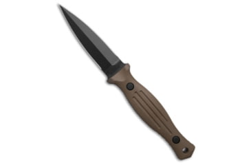 Image of George Knives Les George Knives Galvo Dagger D/E Fixed Blade Knife FDE Aluminum 4" Black, Brown, CPM 3V, adult, BHQ-189181