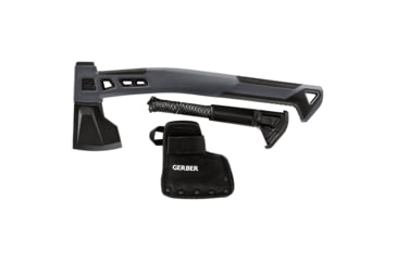 Image of Gerber Bushcraft Hatchet, 5.5in High Carbon Steel Black Oxide Blade, Grey Glass Filled Nylon Handle, 31-003782