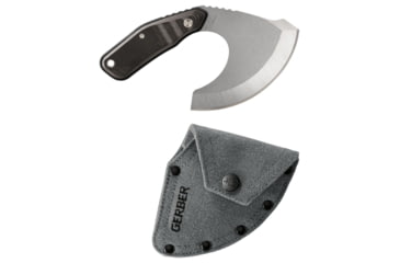 Image of Gerber Downwind Ulu Fixed Blade Knife, 3.5in 7Cr17MoV Steel Stonewash Blade, Black G-10 Scale Handle, 30-001822