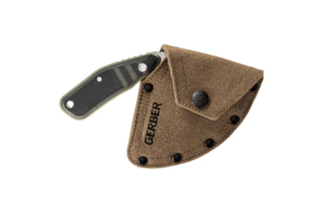 Image of Gerber Downwind Ulu Fixed Blade Knife, 3.5in 7Cr17MoV Steel Stonewash Blade, Olive G-10 Scale Handle, 30-001824