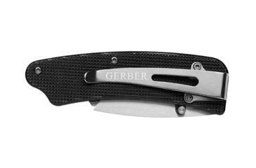 Image of Gerber Edge Folding Clip Knife, Black Aluminum Handle, Clam 31-000666