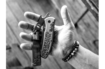 Image of Gerber Empower Auto Open Folding Knife,3.25in,S30V Steel Black Oxide Blade,Grey Armored Grip Handle, 30-001325