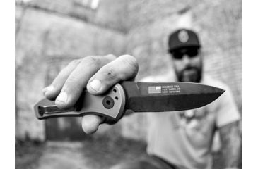 Image of Gerber Empower Auto Open Folding Knife,3.25in,S30V Steel Black Oxide Blade,Grey Armored Grip Handle, 30-001325