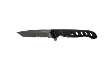 Image of Gerber EVO Mid Tactical Folding Knife 3.12 Inch Tanto Serrated Blade Black Clampacked