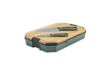 Image of Gerber ComplEAT Cutting Board Kitchen Knife Set, 6.00-3.25in, Stainless Steel, Blade, GFN, Green Handle, Green/Gray, One Size, BHQ-198297