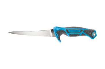 Image of Gerber Controller Fixed Blade Fillet Knife, 6in, 9CR18MOV Steel Blade, Salt-Resistant, Cyan, 31-003557