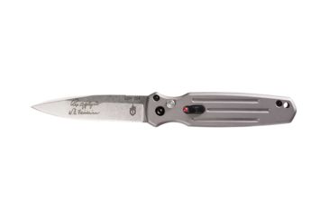 Image of Gerber Mini Covert Auto Automatic Folding Knife / Fine Edge, Tactical Gray/Stonewash Blade, 30-001395