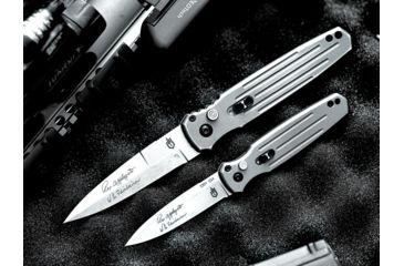 Image of Gerber Mini Covert Auto Automatic Folding Knife / Fine Edge, Tactical Gray/Stonewash Blade, 30-001395