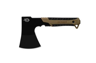Image of Gerber Pack Hatchet,3.5in,Black Steel Blade,Coyote Brown Fingergoove Handle, 31-003484