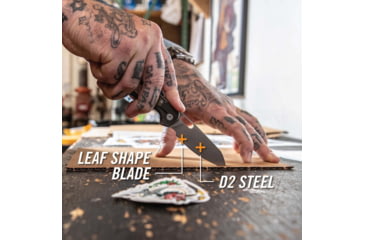 Image of Gerber Slimsada Knife, 3.47in, Stonewash D2 Blade, Olive Linen Micarta Scale Handle, 31-004124