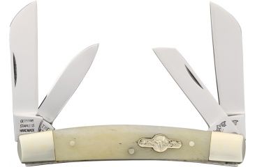 Image of German Bull Bobcat Folding Knife,Stainless Blade, White Smooth Bone Handle GB664WSB