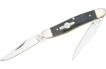 Image of German Bull Muskrat Folding Knife,Twin Long Clip Blade, Buffalo Horn Handle GB108BH