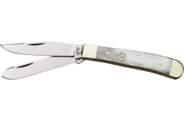 Image of German Bull Trapper Cracked Ic Folding Knife,Stainless Clip and Spey Blade, Cracked Ice Celluloid Handle GB254CI