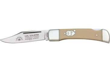 Image of German Eye Lockback Folding Knife,Solingen Steel Clip Blade, Yellow Celluloid Handle GE99JRYL