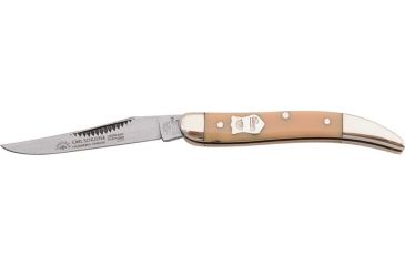Image of German Eye Toothpick Folding Knife,Solingen Long Clip Blade, Yellow Celluloid Handle GETPY