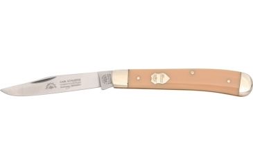 Image of German Eye Trapper Folding Knife,Solingen Steel Clip Blade, Yellow Celluloid Handle GE21Y