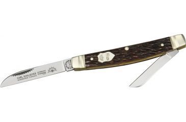 Image of German Eye Two Blade Congress Folding Knife,Sheepsfoot/Coping Blade, Brown Jigged Bone Handle GE54B