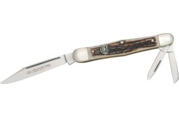 Image of German Eye Whittler Folding Knife,Clip/Pen/Coping Blade, Genuine Stag Handle GESCDS
