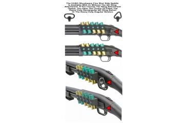 Image of GG&amp;G Mossberg 590 Shockwave Side Saddle Shell Holder, 5-Shot, w/ The QD Sling Attachment And Angular QD Swivel, Black, GGG-2003