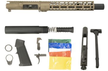 Image of Ghost Firearms Upper Receiver, Pistol Lower Parts Kit, .300 Blackout, 10.5in, Pistol , 4150 Light HBAR Barrel, 1-8 Twist, 11in M-LOK Free Float Hand Guard, Flash Can, FDE, GF105GFR11FCAN300FDE-KIT