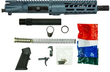 Image of Ghost Firearms Upper Receiver, Pistol Lower Parts Kit, 5.56mm, 7.5in, Pistol , 4150  Moly Steel Barrel, 1-7 Twist, 7in M-LOK Free Float Hand Guard, A2 Flash Hider, Blue Titanium, GF75E7GFR556BT-KIT
