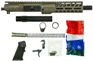 Image of Ghost Firearms Upper Receiver, Pistol Lower Parts Kit, 5.56mm, 7.5in, Pistol , 4150 Chrome Moly Steel Barrel, 1-7 Twist, 7in M-LOK Free Float Hand Guard, A2 Flash Hider, FDE, GF75E7GFR556FDE-KIT