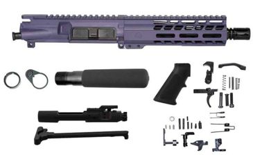 Image of Ghost Firearms Upper Receiver, Pistol Lower Parts Kit, 5.56mm, 7.5in, Pistol , 4150  Moly Steel Barrel, 1-7 Twist, 7in M-LOK Free Float Hand Guard, A2 Flash Hider, Tactical Grape, GF75E7GFR556GRP-KIT