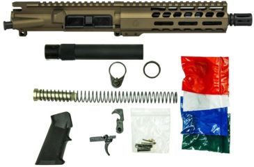 Image of Ghost Firearms Upper Receiver, Pistol Lower Parts Kit, 5.56mm, 7.5in, Pistol , 4150  Moly Steel Barrel, 1-7 Twist, 7in M-LOK Free Float Hand Guard, A2 Flash Hider, Burnt Bronze, GF75E7GFR556BB-KIT