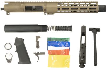 Image of Ghost Firearms Complete Upper Receiver, Pistol Lower Parts Kit, 5.56mm, 7.5in, Pistol , 4150 M4 Barrel, 1-7 Twist, 9in M-LOK Free Float Hand Guard, Flash Can, Flat Dark Earth, GF75GFR9FCAN556FDE-KIT