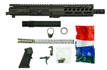Image of Ghost Firearms Complete Upper Receiver, Pistol Lower Parts Kit, 9mm, 7.5in, Pistol Length, 4150 Chrome Moly Steel Barrel, 1-10 Twist, 7in M-LOK Rail, A2 Flash Hider, OD Green, GF75E7GFR9MM-OD-KIT