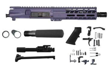 Image of Ghost Firearms Complete Upper Receiver, Pistol Lower Parts Kit, 9mm, 7.5in, Pistol , 4150 Chrome Moly Steel Barrel, 1-10 Twist, 7in M-LOK Rail, A2 Flash Hider, Tactical Grape, GF75E7GFR9MMGRP-KIT