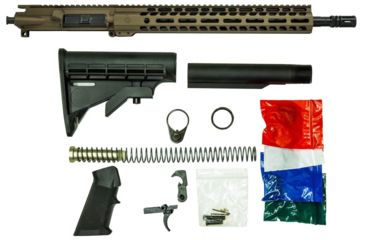 Image of Ghost Firearms Upper Receiver, Rifle Lower Parts Kit, .300 Blackout, 16in, Pistol , Moly Barrel, 1-8 Twist, 14in M-LOK Free Float Hand Guard, A2 Flash Hider, Burnt Bronze, GF16E14GFR300BB-KIT