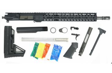 Image of Ghost Firearms Upper Receiver, Rifle Lower Parts Kit, 9mm 9x19 Para, 16in, Carbine , Light HBAR Barrel, 1-10 Twist, 14in M-LOK Free Float Hand Guard, A2 Muzzle Device, Black, GF16E14GFR9MMBLK-KIT