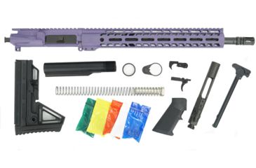 Image of Ghost Firearms Upper Receiver, Rifle Lower Parts Kit, 9mm 9x19 Para, 16in, Carbine , Light HBAR Barrel, 1-10 Twist, 14in M-LOK Free Float Hand Guard, A2 Muzzle Device, Tac Grape, GF16E14GFR9MMGRP-KIT