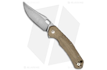 Image of GiantMouse ACE Jutland Folding Knife, 3.35in, ELMAX, Clip Point Blade, Micarta, Green Handle, Green/Gray, 8.15 inch, BHQ-139148