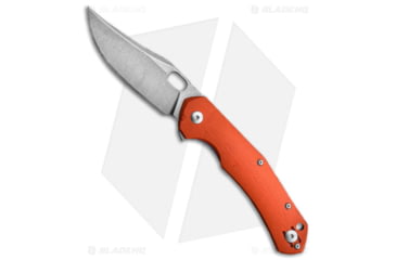 Image of GiantMouse ACE Jutland Folding Knife, 3.35in, ELMAX, Clip Point Blade, G-10, Orange Handle, Orange/Gray, 8.15 inch, BHQ-139149