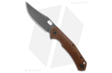 Image of GiantMouse ACE Jutland Folding Knife, 3.35in, Vanadis 4 Extra Powdered Steel, Clip Point Blade, Micarta, Brown Handle, Brown/Black, 8.15 inch, BHQ-187948