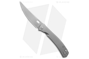 Image of GiantMouse Bleecker Folding Knife, 3.26in, CPM MagnaCut, Trailing Point Blade, Titanium, Gray Handle, Gray/Gray, 7.43 inch, BHQ-204286