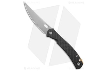 Image of GiantMouse Bleecker Folding Knife, 3.26in, CPM MagnaCut, Trailing Point Blade, Carbon Fiber, Titanium, Black/Gray Handle, Black/Gray/Gray, 7.43 inch, BHQ-204289