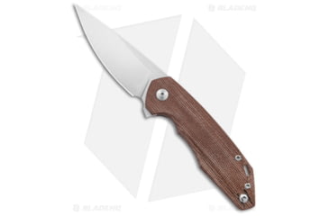 Image of GiantMouse Vox/Anso ACE Corta Folding Knife, 3.125in, Bohler M390 Stainless Steel, Drop Point Blade, Micarta, Brown Handle, Brown/Gray, 7.25 inch, BHQ-135821
